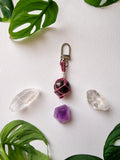 Garnet crystal keyring