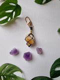 Citrine crystal key ring