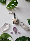 Caribbean calcite crystal key ring