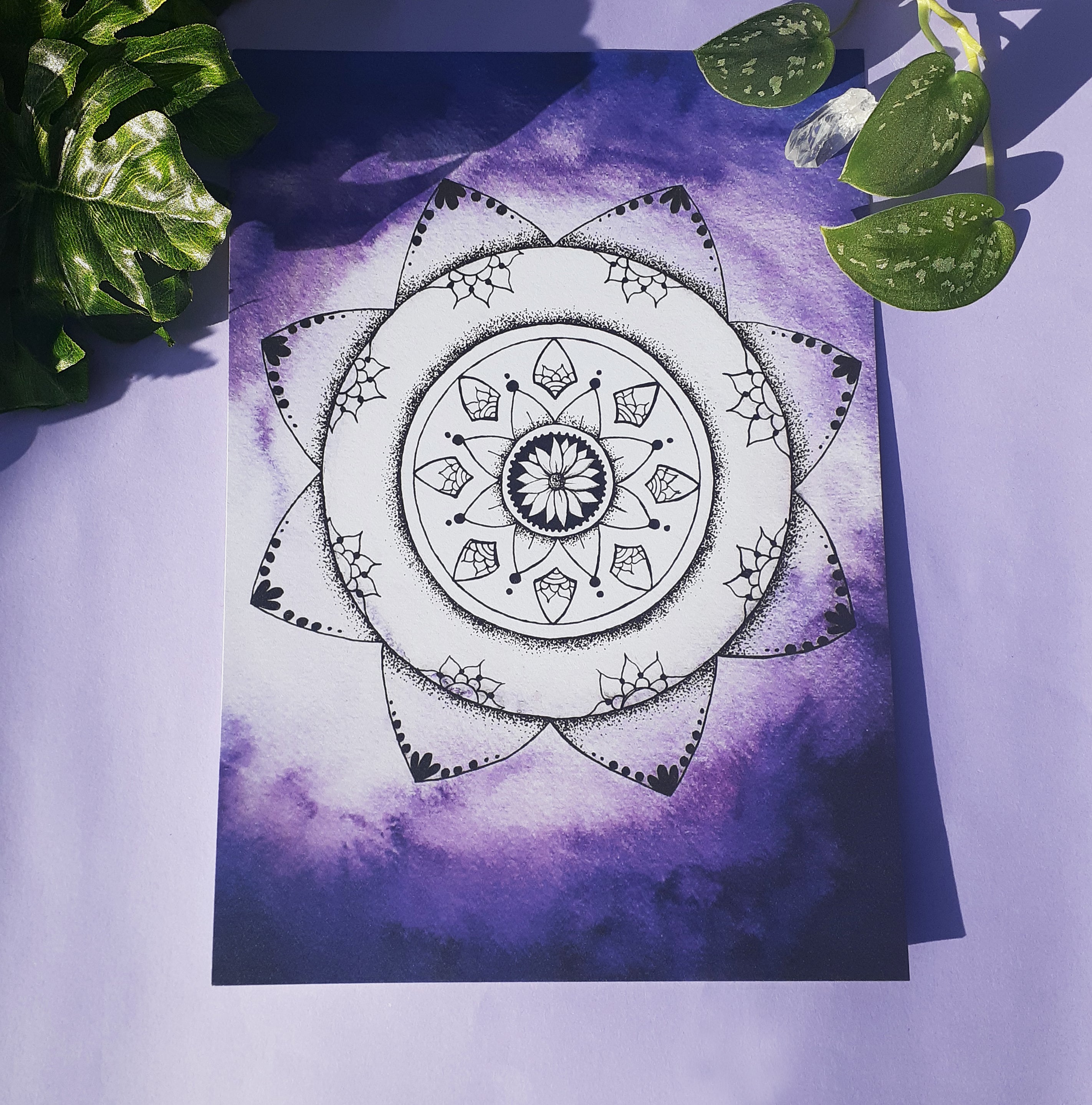 Purple mandala digital illustration download